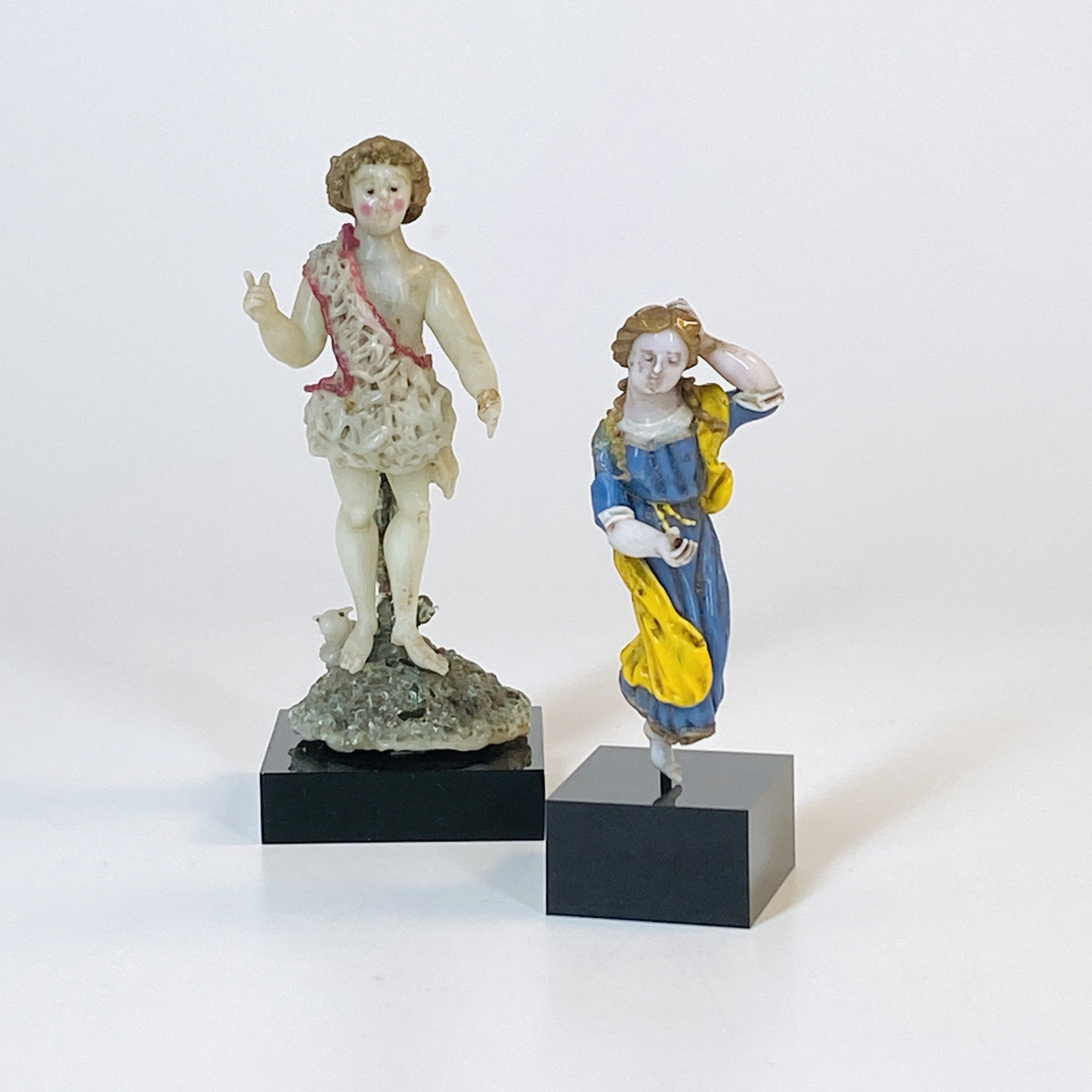 Verre filé de Nevers représentant Saint Jean Baptiste - XVIIIe siècle