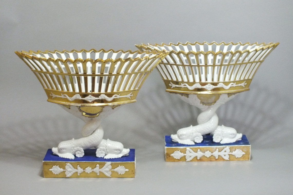 Paris - A pair of baskets dolphins - Empire period