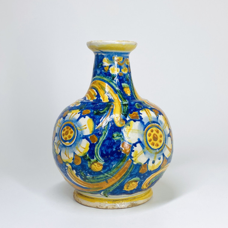 Caltagirone (Sicile) - Vase bouteille en majolique - XVIIe siècle