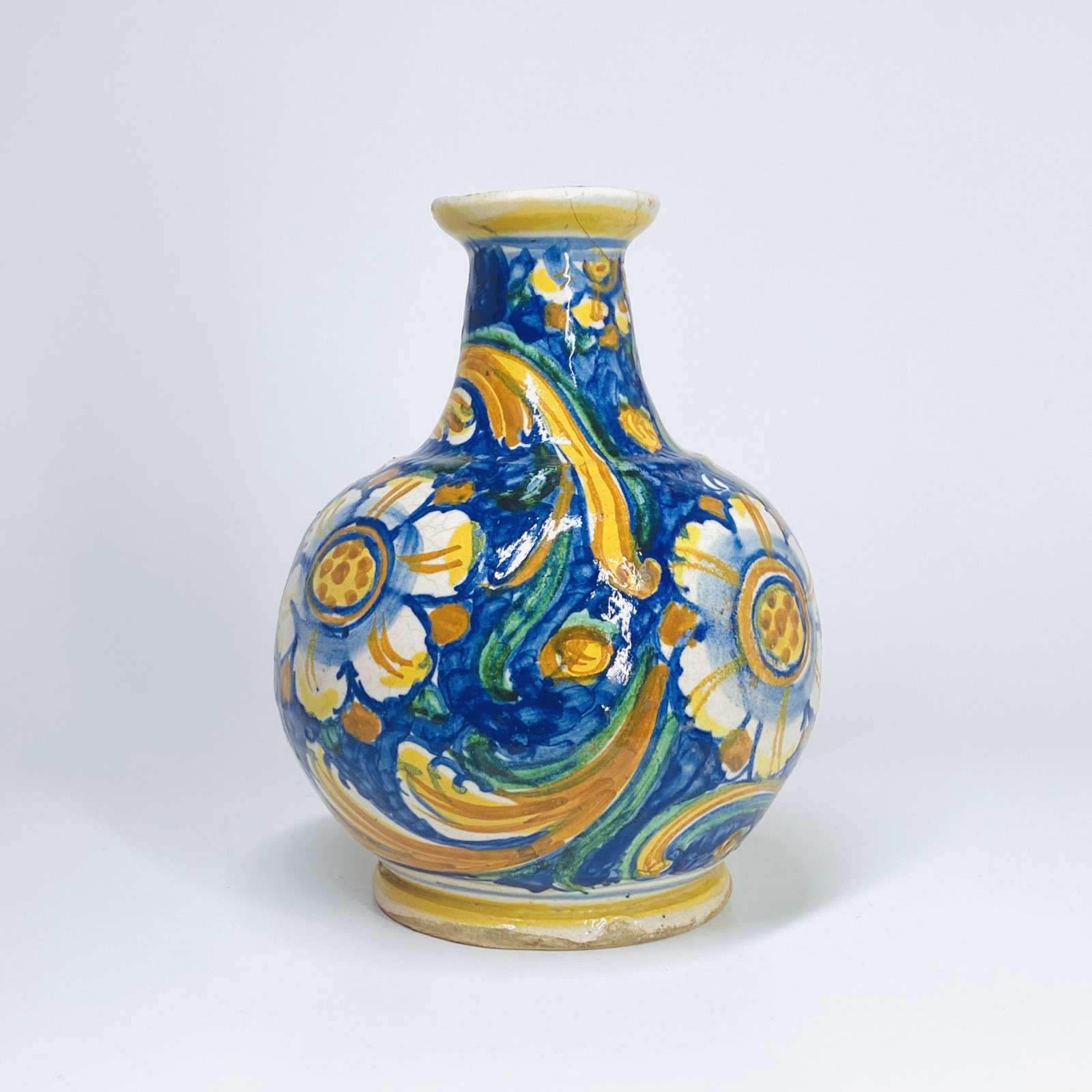 Caltagirone (Sicile) - Vase bouteille en majolique - XVIIe siècle