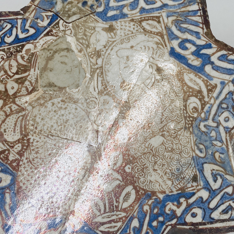 Rare carreau Kashan - Début du XIVe siècle