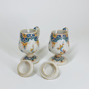 Pair of Delft earthenware mustard pots - Eighteenth century