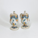 Pair of Delft earthenware mustard pots - Eighteenth century