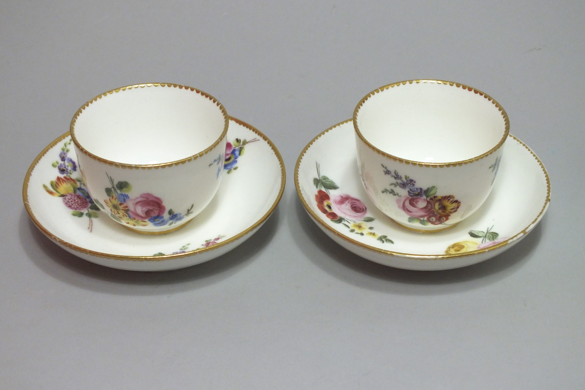 Sèvres - Pair of cups Bouillard - Eighteenth Century
