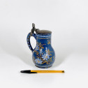 Small Nevers earthenware pitcher with Persian blue background - Seventheenth century