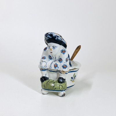 Lille - Rare moutardier en faïence de Lille - XVIIIe siècle