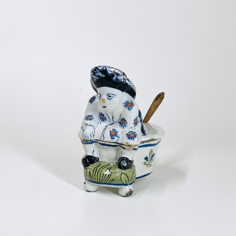 Lille - Rare moutardier en faïence de Lille - XVIIIe siècle