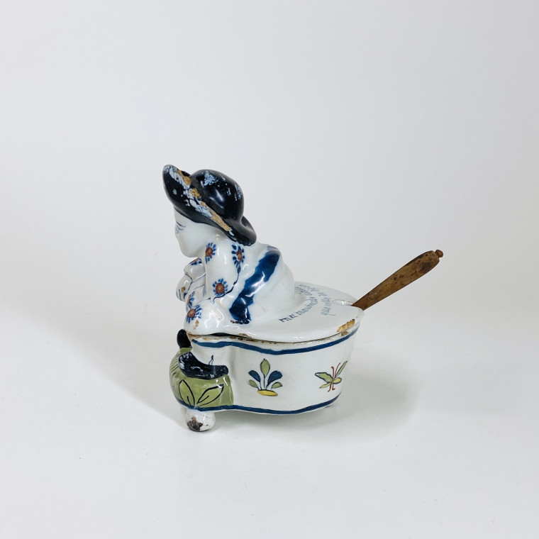 Lille - Rare moutardier en faïence de Lille - XVIIIe siècle