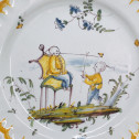Plate depicting two Chinese - Eighteenth century