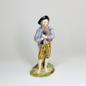 Statuette en faïence de Lunéville représentant un joueur de musette - XVIIIe siècle