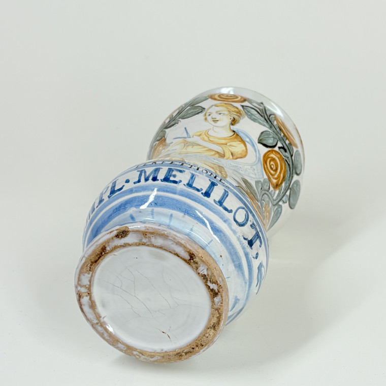 Albarello de Castelli figurant une allégorie sous les traits d'une jeune femme - XVIIe siècle