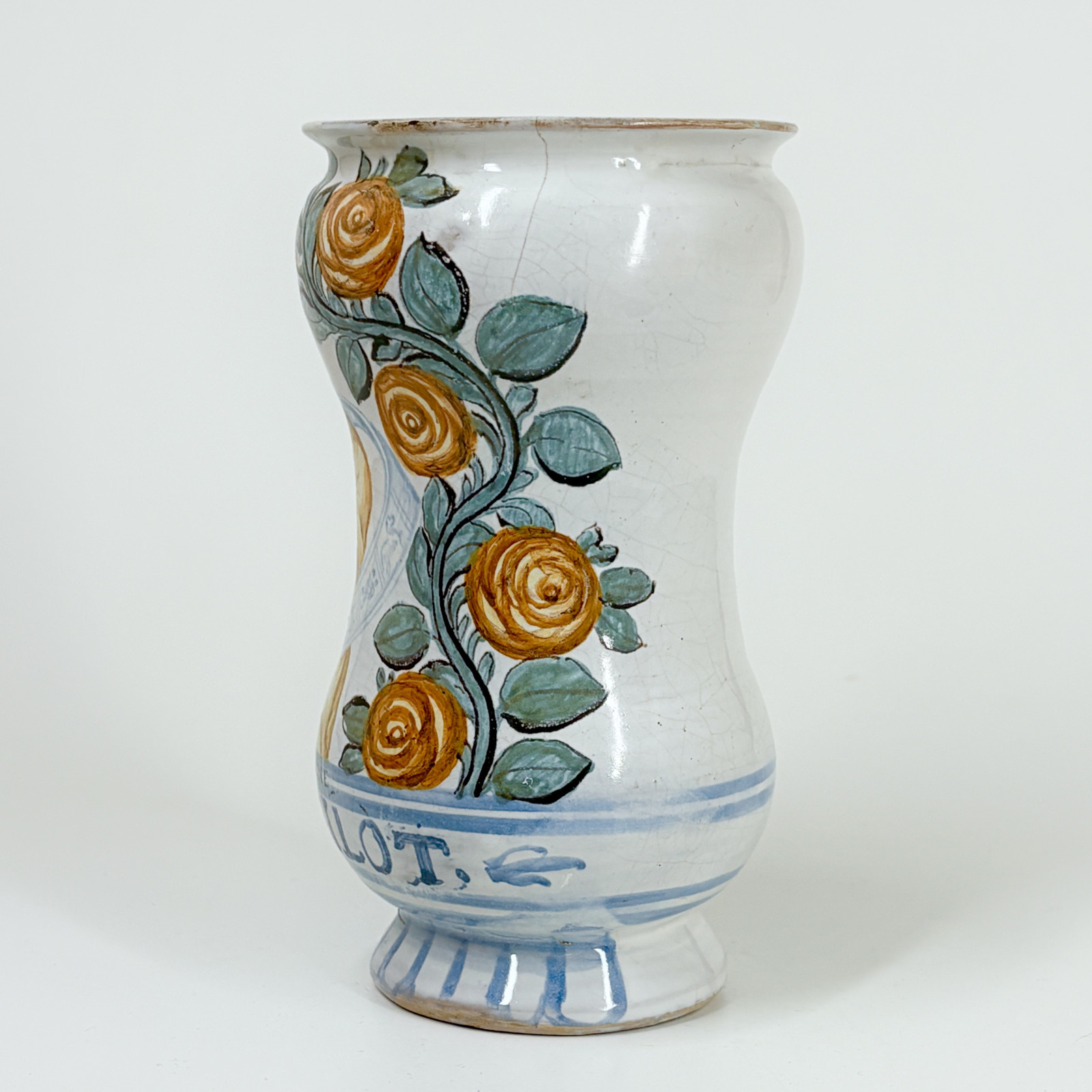 Albarello de Castelli figurant une allégorie sous les traits d'une jeune femme - XVIIe siècle