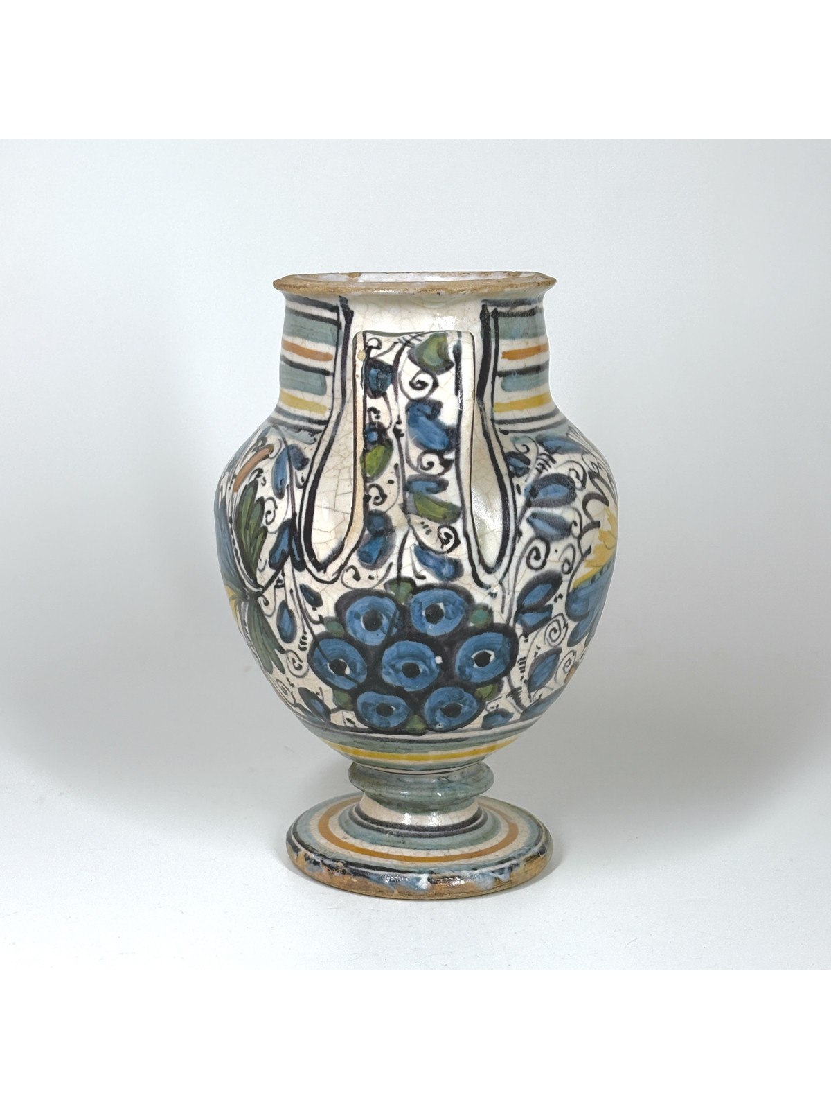 Lyon majolica pharmacy jar with rosette decoration - Sixteenth century