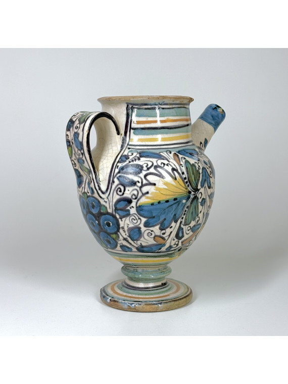 Lyon majolica pharmacy jar with rosette decoration - Sixteenth century