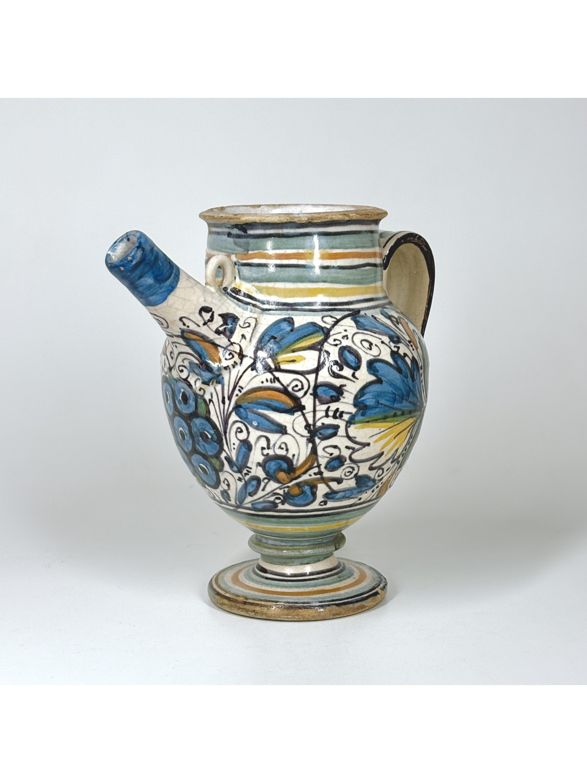 Lyon majolica pharmacy jar with rosette decoration - Sixteenth century