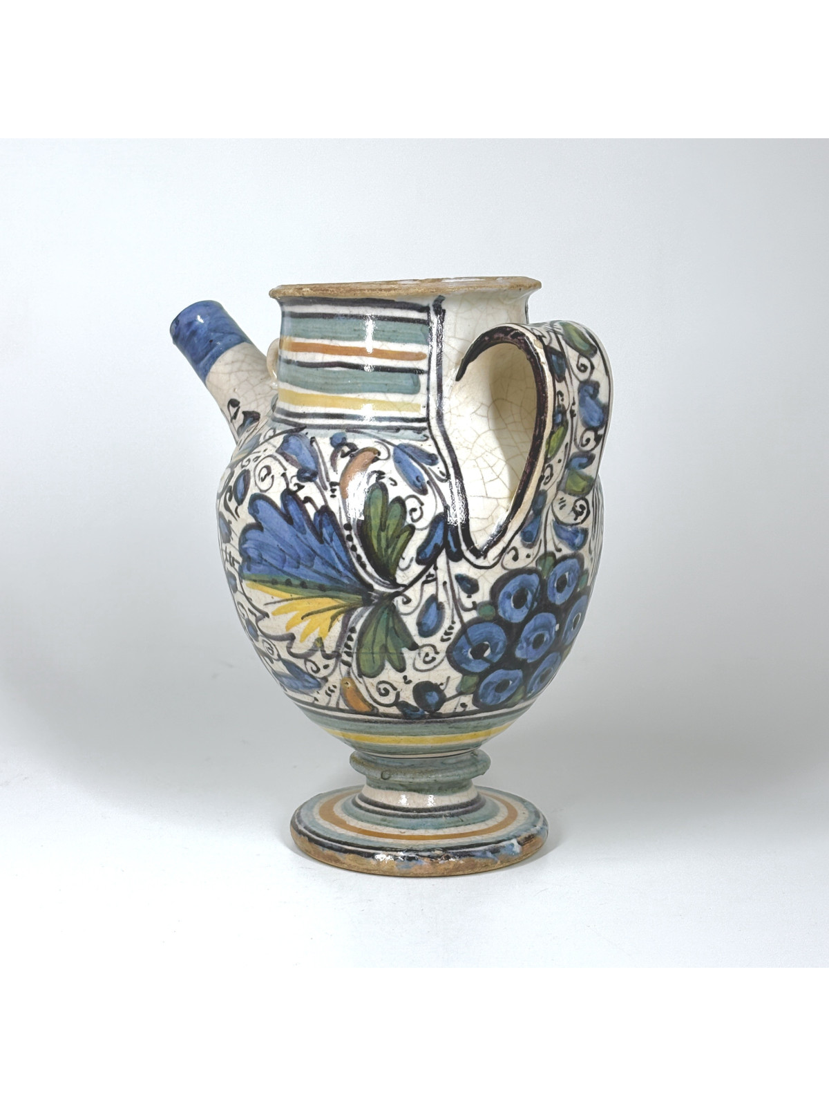 Lyon majolica pharmacy jar with rosette decoration - Sixteenth century