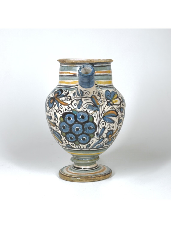Lyon majolica pharmacy jar with rosette decoration - Sixteenth century
