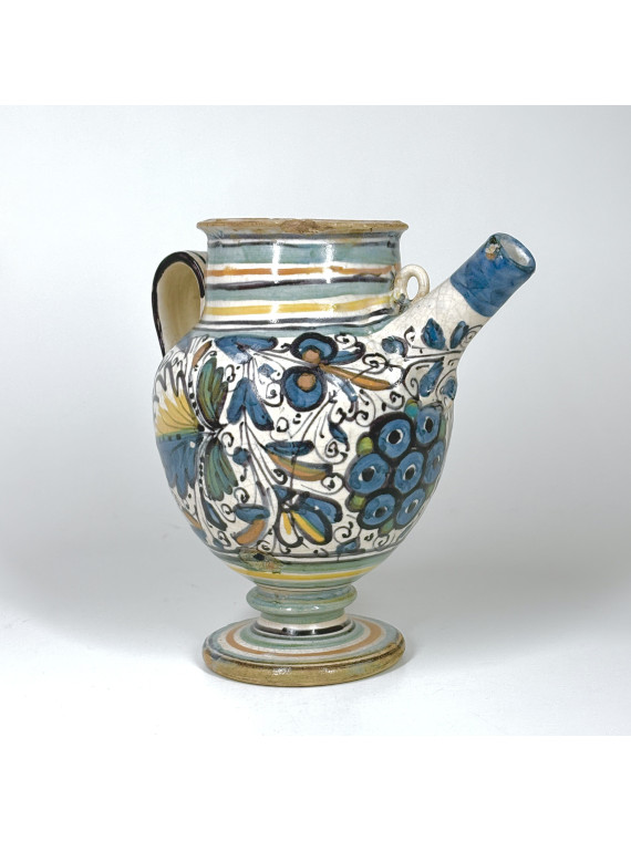 Lyon majolica pharmacy jar with rosette decoration - Sixteenth century