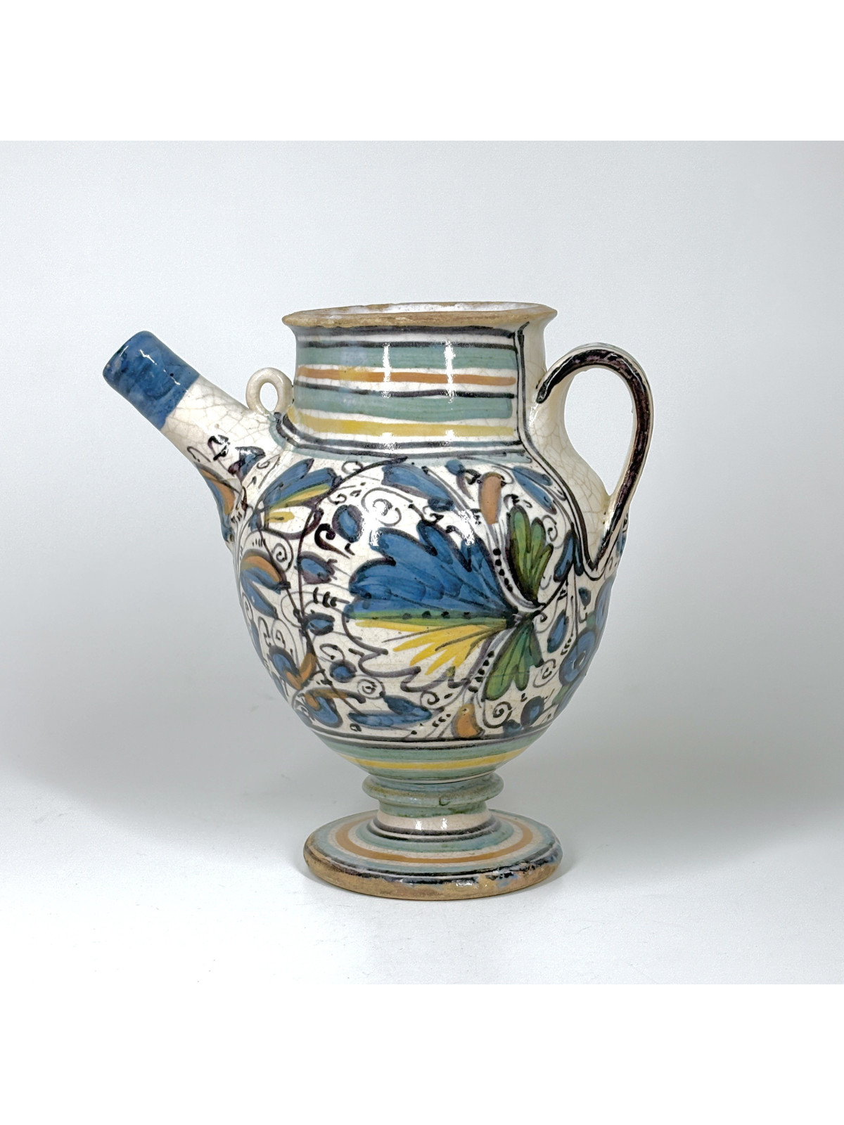 Lyon majolica pharmacy jar with rosette decoration - Sixteenth century