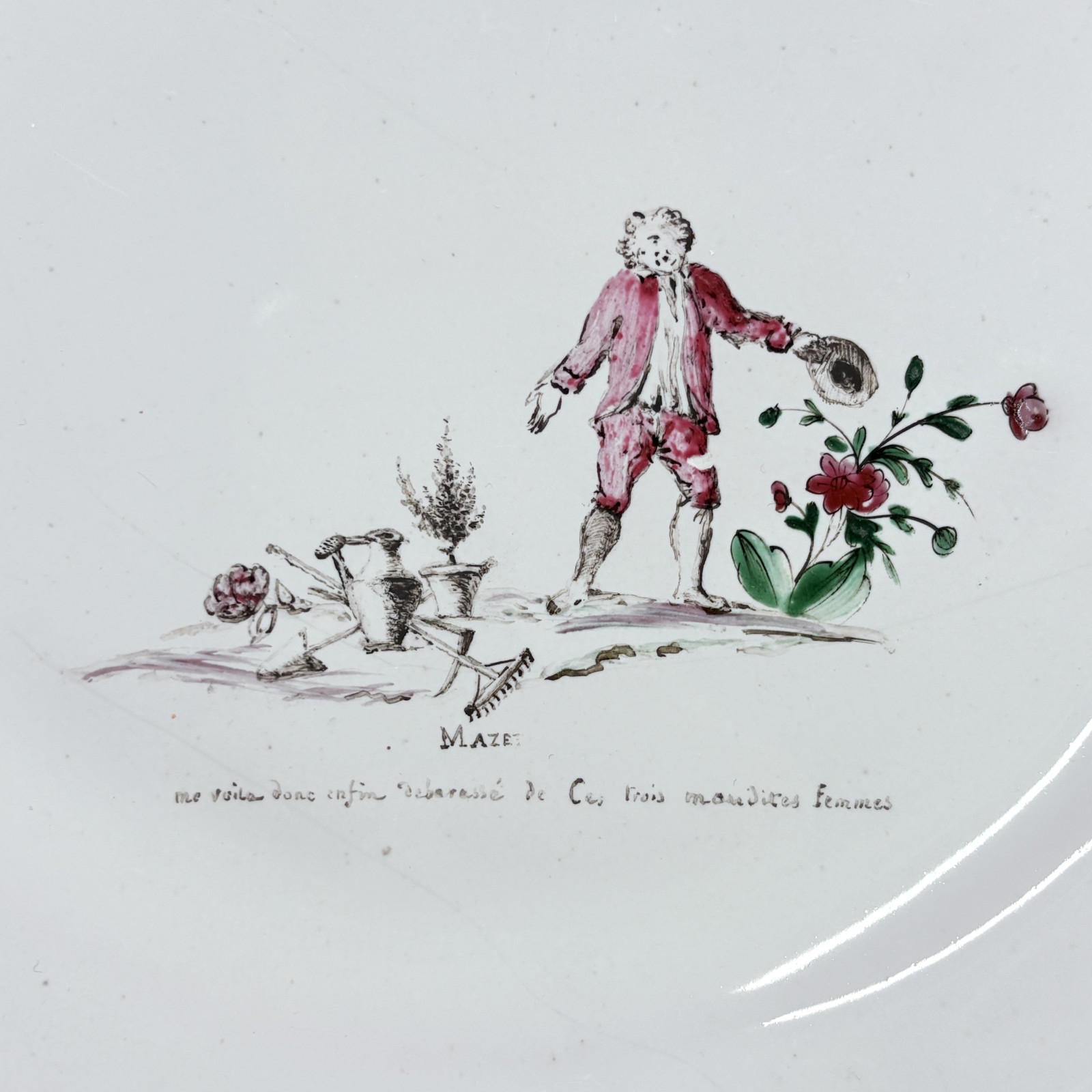 Rare Niderviller earthenware plate - Eighteenth century