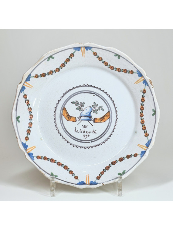 Rare assiette révolutionnaire de Nevers - XVIIIe siècle