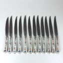 Set of twelve knives with Mennecy porcelain handles - Eighteenth century