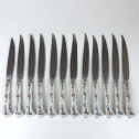 Set of twelve knives with Mennecy porcelain handles - Eighteenth century