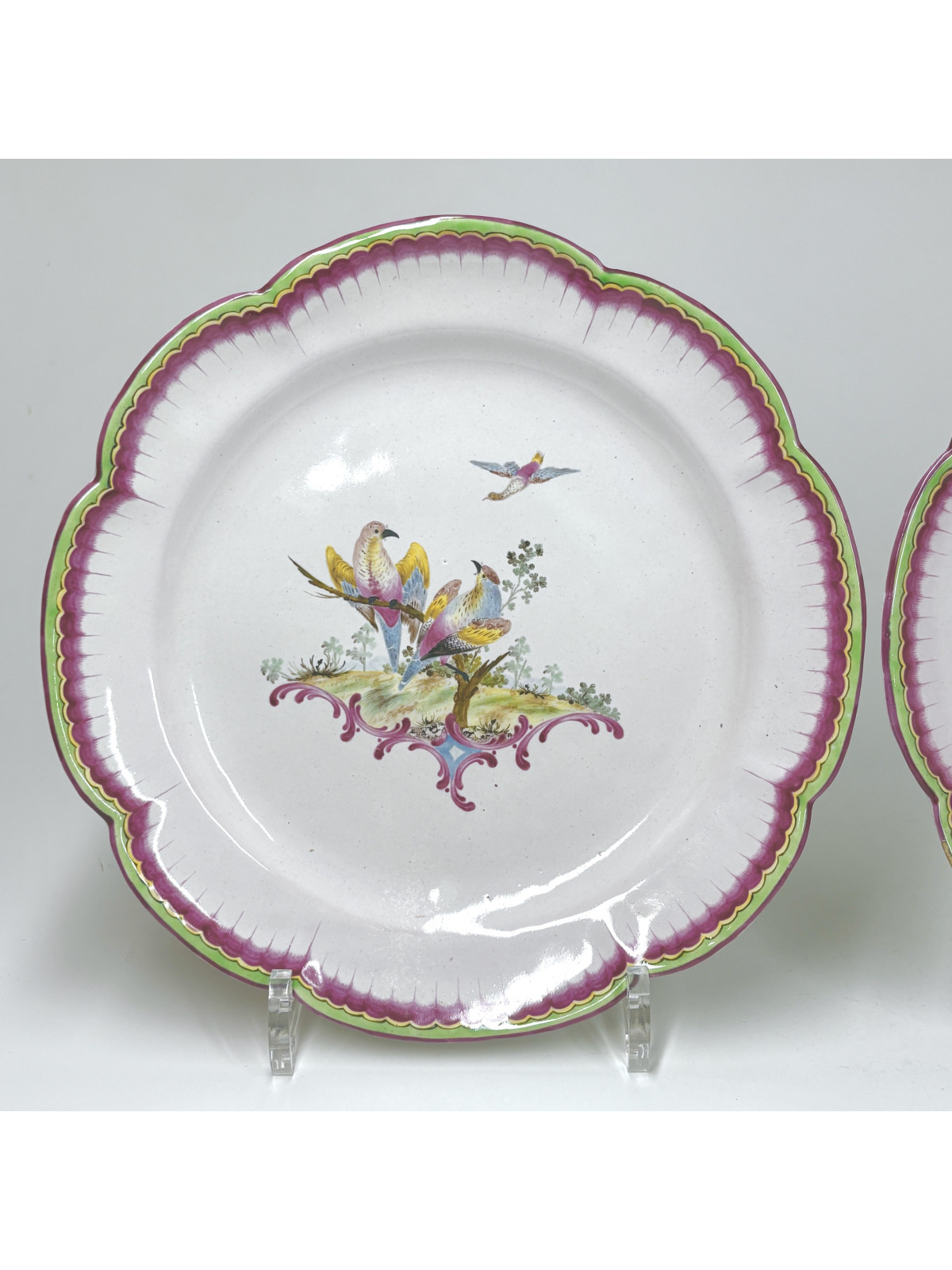 Aprey - Pair of Bird Plates - eighteenth Century