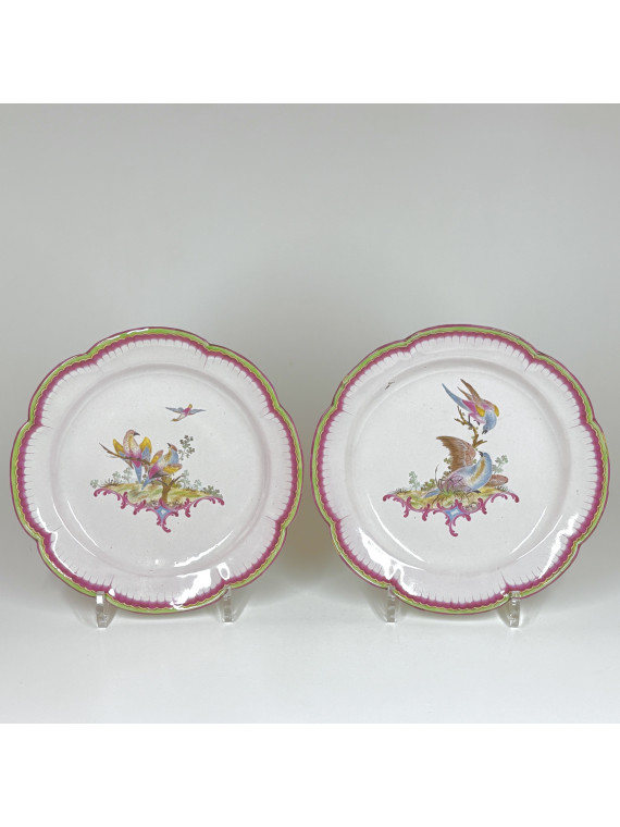 Aprey - Pair of Bird Plates - eighteenth Century