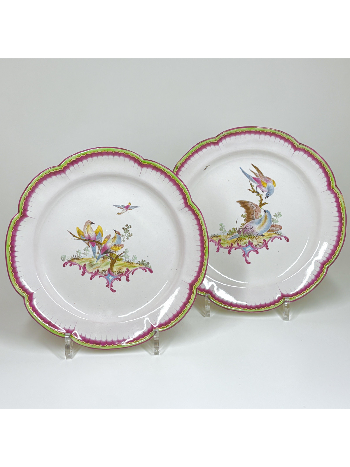 Aprey - Pair of Bird Plates - eighteenth Century