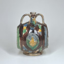 Glazed earthenware barrel from Saintonge bearing the coat of arms of France - Sixteenth century