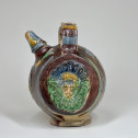 Glazed earthenware barrel from Saintonge bearing the coat of arms of France - Sixteenth century