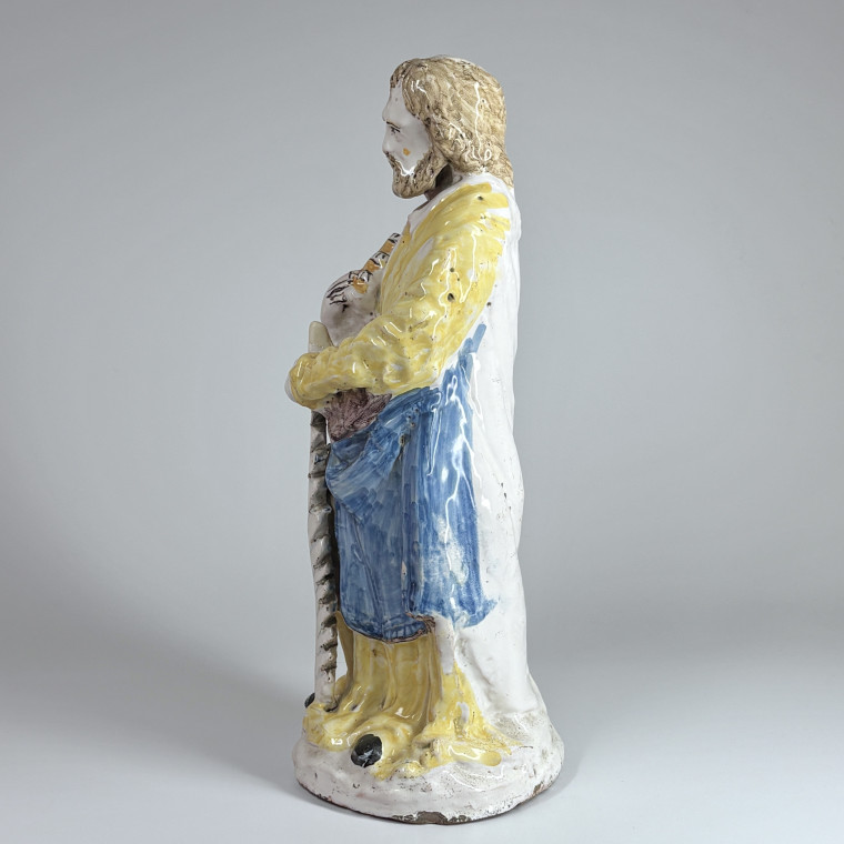 Statue en faïence de Nevers figurant Saint Simon - XVIIIe siècle - VENDU