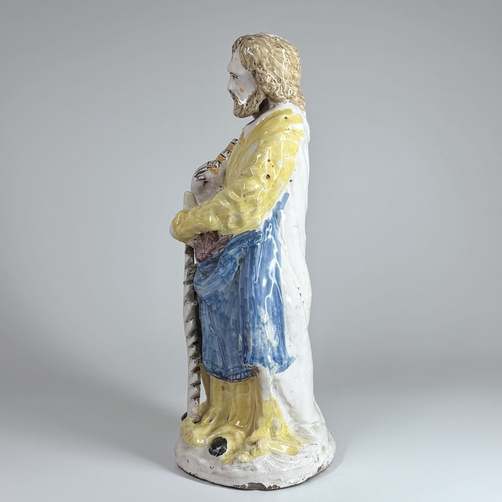 Statue en faïence de Nevers figurant Saint Simon - XVIIIe siècle - VENDU