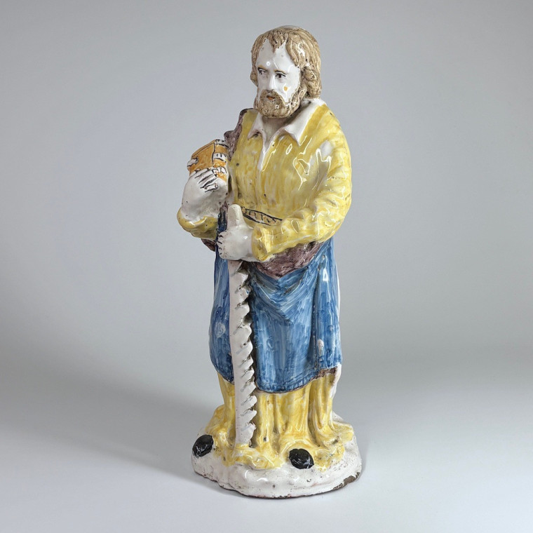 Statue en faïence de Nevers figurant Saint Simon - XVIIIe siècle - VENDU