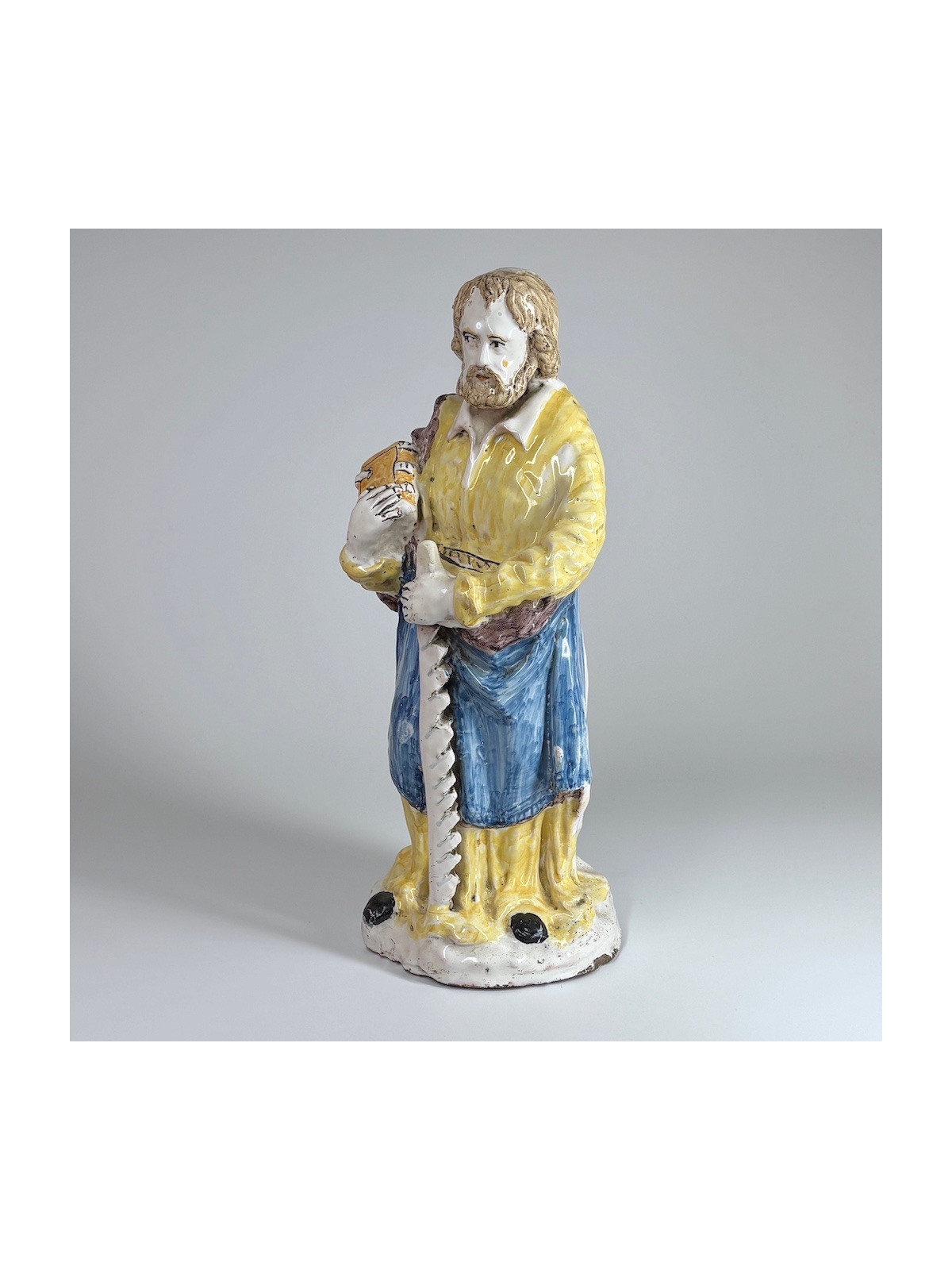 Statue en faïence de Nevers figurant Saint Simon - XVIIIe siècle - VENDU