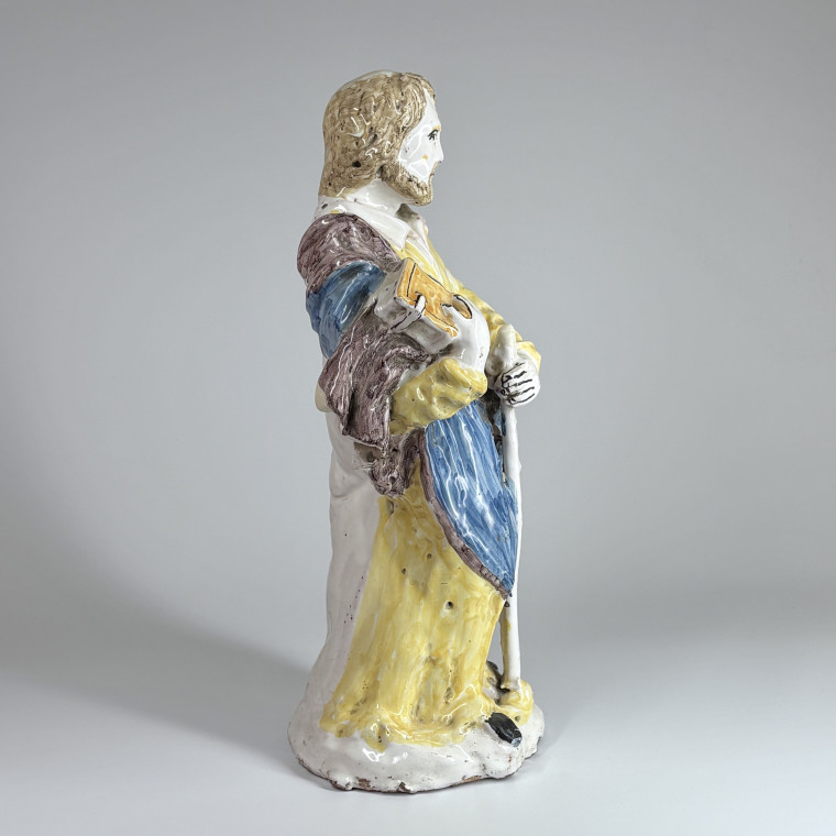Statue en faïence de Nevers figurant Saint Simon - XVIIIe siècle - VENDU