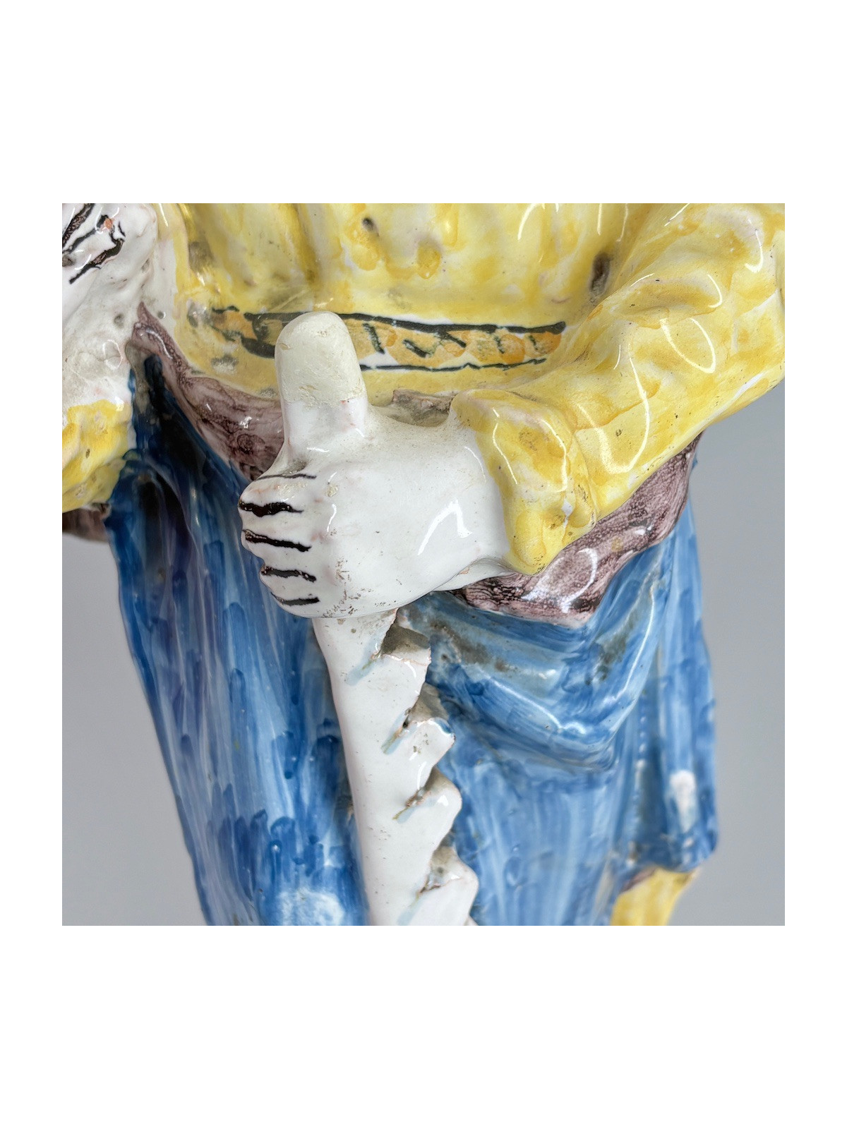 Statue en faïence de Nevers figurant Saint Simon - XVIIIe siècle - VENDU