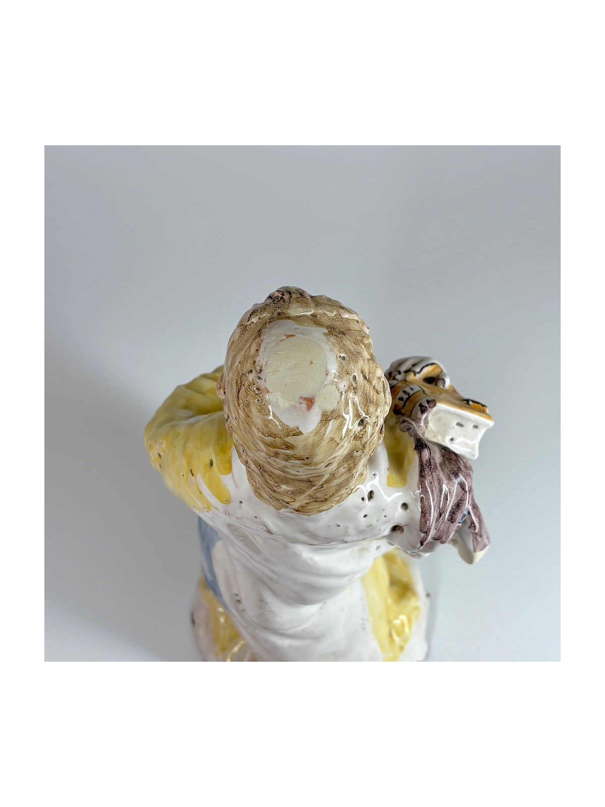 Statue en faïence de Nevers figurant Saint Simon - XVIIIe siècle - VENDU