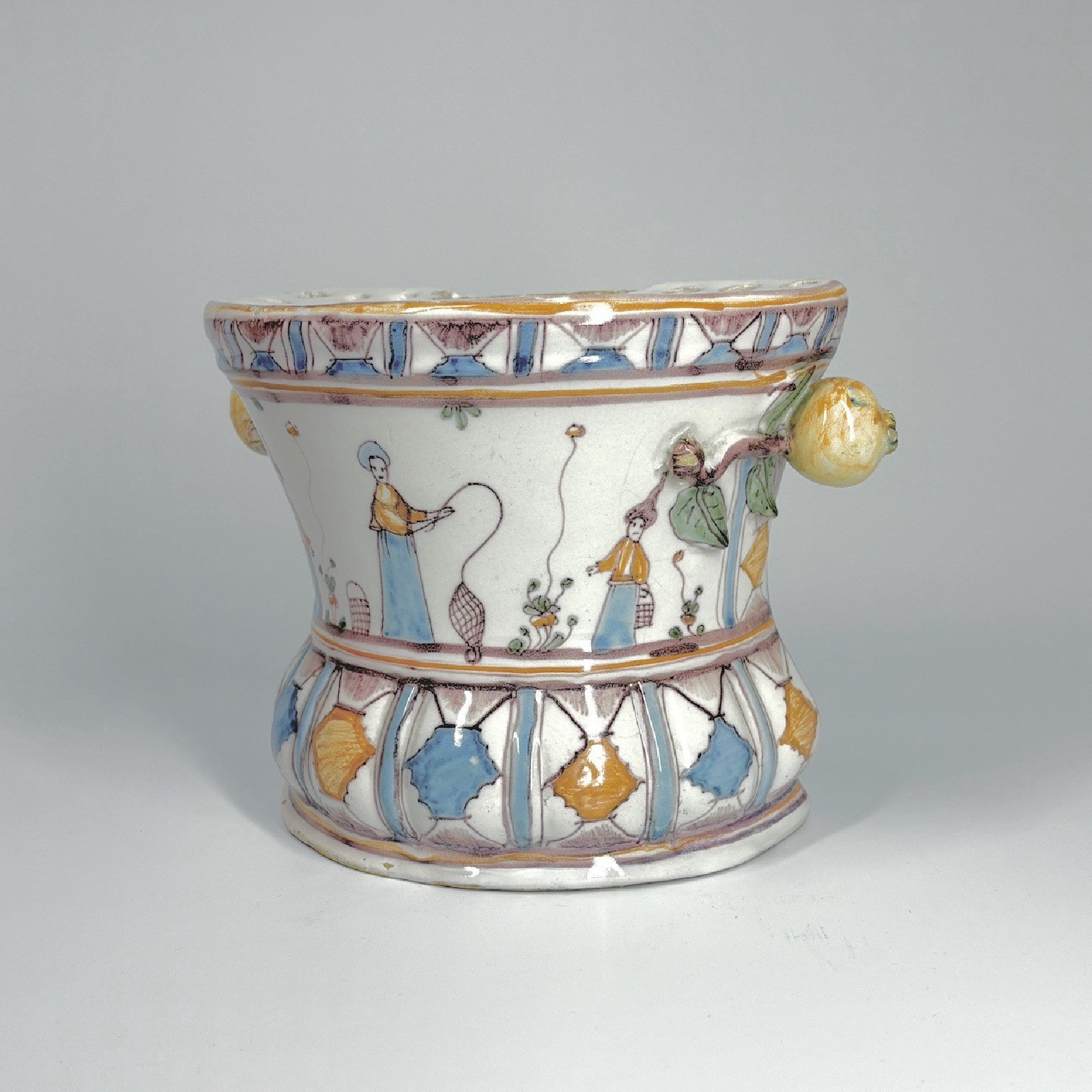 Moncaut earthenware flower vase (Southwest France) 18th century