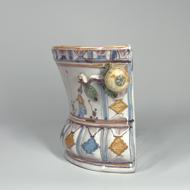 Moncaut earthenware flower vase (Southwest France) 18th century
