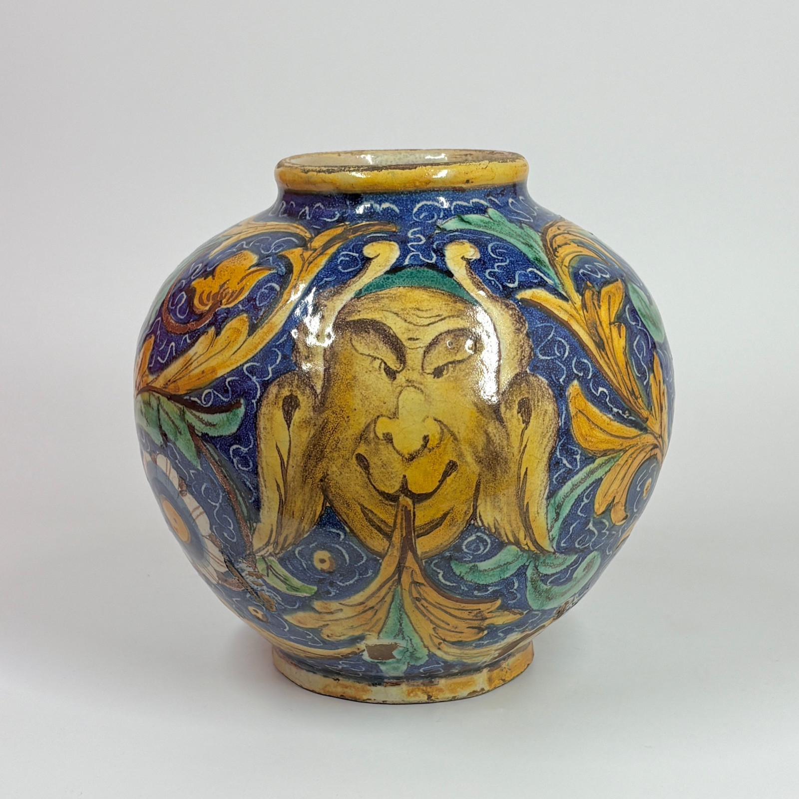 Caltagirone Majolica Ball Vase - 17th Century (2) - reserved