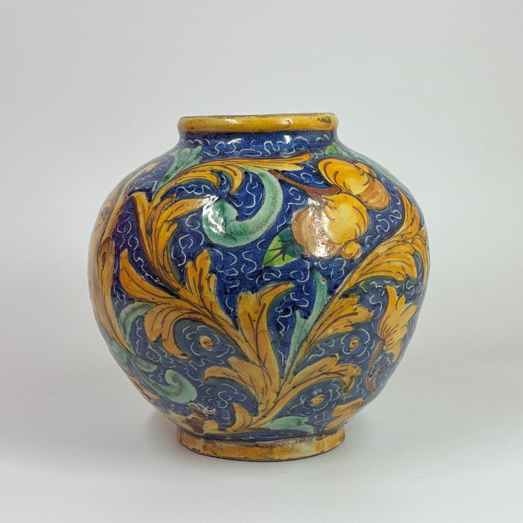 Caltagirone Majolica Ball Vase - 17th Century (2) - reserved