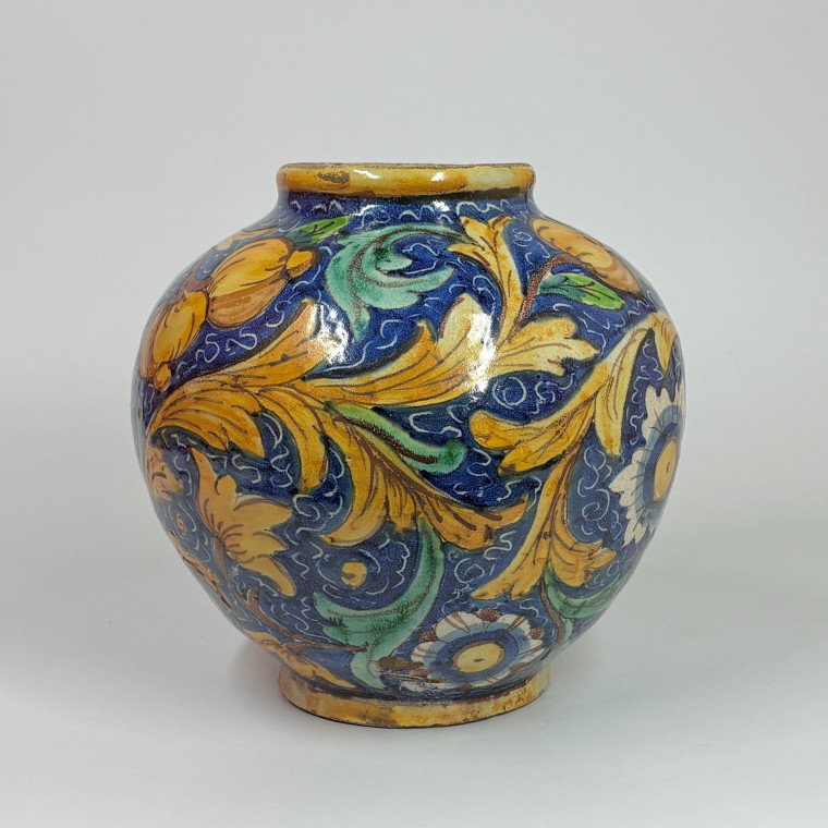 Caltagirone Majolica Ball Vase - 17th Century (2) - reserved