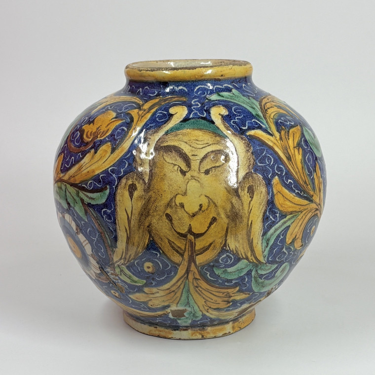 Caltagirone Majolica Ball Vase - 17th Century (2) - reserved