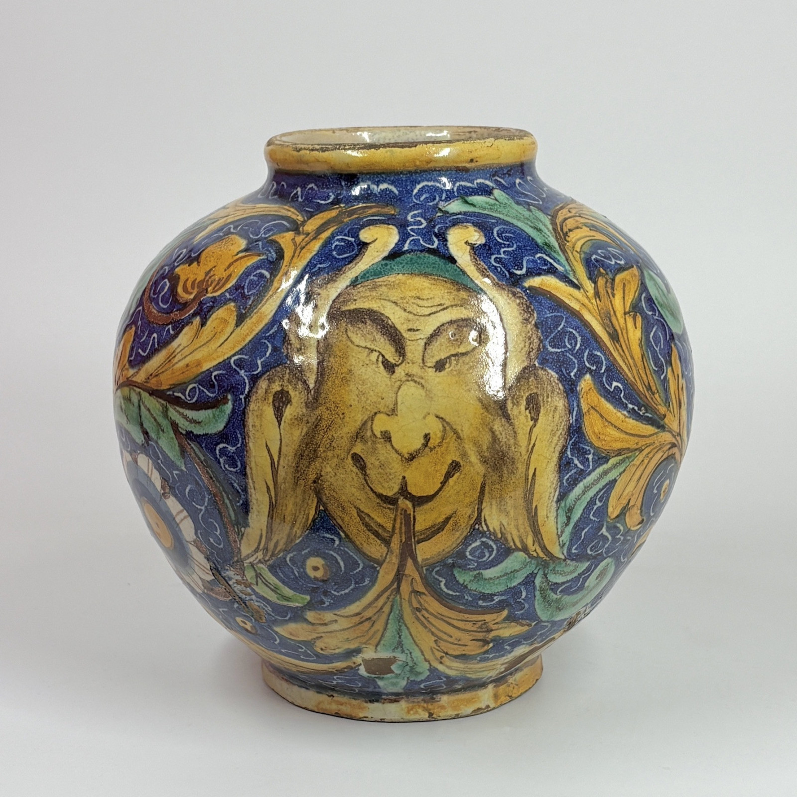 Caltagirone Majolica Ball Vase - 17th Century (2) - reserved