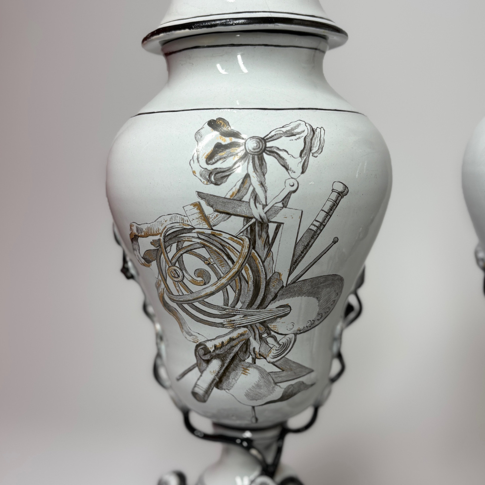 Pair of Marieberg Faience Vases (Sweden), 18th Century - Sold