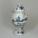 Covered Bordeaux Faience Apothecary Jar - Hustin - Eighteenth Century - SOLD