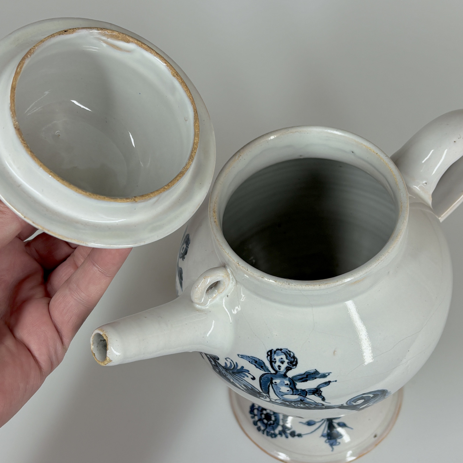 Covered Bordeaux Faience Apothecary Jar - Hustin - Eighteenth Century - SOLD