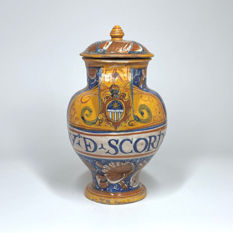 A seventeenth-century majolica pharmacy jar from Pesaro - SOLD